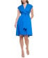 Фото #2 товара Women's Cotton V-Neck A-Line Tie-Waist Dress