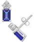ფოტო #5 პროდუქტის Ruby (1-3/8 ct. t.w.) & Diamond (1/8 ct. t.w.) Crown Stud Earrings in 14k White Gold (Also in Emerald & Tanzanite)