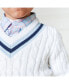 ფოტო #4 პროდუქტის Boys Organic Long Sleeve V-Neck Cricket Sweater, Infant