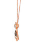 ფოტო #4 პროდუქტის Nude Diamond (1/3 ct. t.w.) & Chocolate Diamond (1/4 ct. t.w.) Cat Necklace in 14k Rose Gold, 18" + 2" extender