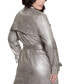 Women's Adele Double-Breasted Belted Metallic Trench Coat