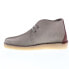 Фото #9 товара Clarks Trek Hi 50 26169535 Mens Gray Suede Lace Up Chukkas Boots