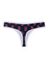 Фото #2 товара Women's Navy Boston Red Sox Allover Print Knit Thong Set