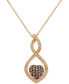 Фото #1 товара Le Vian chocolate Diamond (1/3 ct. t.w.) & Vanilla Diamond (1/4 ct. t.w.) Heart Swirl 18" Pendant Necklace in 14k Rose Gold