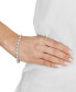 Cultured Freshwater Button Pearl (4 - 4-1/2mm) & Cubic Zirconia Link Bracelet in Sterling Silver