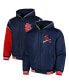 Фото #2 товара Куртка с капюшоном JH Design мужская Разворотная Флисовая Full-Snap Navy St. Louis Cardinals