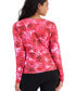 Petite Printed-Crepe Cowlneck Top, Created for Macy's