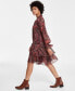 ფოტო #3 პროდუქტის Women's Paisley Tie-Neck Tiered Dress