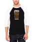 ფოტო #1 პროდუქტის Men's Raglan Baseball 3/4 Sleeve Styles of Beer Word Art T-shirt