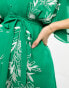 Фото #6 товара Hope & Ivy Maternity plunge front embroidered midi dress in green