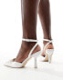 Фото #2 товара Be Mine Bridal Natelle kitten heel mules in ivory