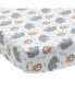 Фото #1 товара Jungle Fun White/Gray/Blue Elephant & Lion Baby Fitted Crib Sheet