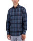 Фото #1 товара Men's Lomia Regular-Fit Yarn-Dyed Plaid Dobby Button-Down Shirt, Created for Macy's