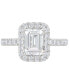ფოტო #3 პროდუქტის IGI Certified Lab Grown Diamond Emerald Halo Engagement Ring (2-3/4 ct. t.w.) in 14k White Gold