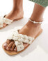 Фото #3 товара ASOS DESIGN Freya plaited cross-strap flat sandals in natural