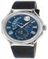 ფოტო #1 პროდუქტის Men's Marchese Black Leather Watch 44mm