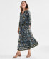 Women's Printed Smocked-Waist Maxi Dress, Created for Macy's