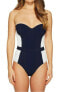 Фото #1 товара Tory Burch Womens 182917 One-Piece Tory Navy White Swimsuit Size S