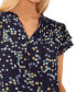 ფოტო #3 პროდუქტის Women's Split-Neck Flutter-Sleeve Printed Blouse
