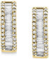 ფოტო #3 პროდუქტის EFFY® Diamond Baguette Hoop Earrings (1 ct. t.w.) in 14k White Gold or 14k Yellow Gold