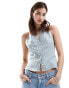 Фото #1 товара Reclaimed Vintage halter top in blue gingham