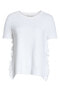 Фото #3 товара Alice + Olivia 154734 Women's Ivan Ruffle Split Side Sweater White Sz. Medium