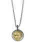 ფოტო #1 პროდუქტის EFFY® Men's Two-Tone Lion's Head 22" Pendant Necklace in Sterling Silver and 18k Gold-Plate