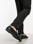 ASOS DESIGN loafers in black faux croc with gold snaffle