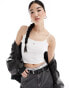 Tommy Jeans cropped essential strappy vest top in white