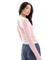 Фото #4 товара ASOS DESIGN fine gauge scoop neck jumper in rib in pink