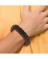 ფოტო #2 პროდუქტის Stainless Steel Brushed Brown Braided Leather Bracelet