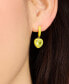 ფოტო #3 პროდუქტის Gold-Tone Color-Coated Stone Heart Charm Hoop Earrings