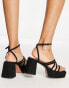 Фото #4 товара ASOS DESIGN – Hanon – Riemchensandalen in Schwarz mit Plateausohle und Absatz