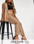 Фото #8 товара ASOS DESIGN Curve jersey sequin suit kick flare trouser in rose gold