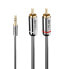 Фото #1 товара Lindy 2M PHONO AUDIO CABLE - CROMO LINE - 3.5mm - Male - 2 x RCA - Male - 2 m - Anthracite