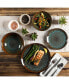 Kyoto Teal 16-piece Double Bowls Dinnerware Set, Service for 4