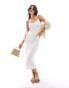 Cotton On rib maxi 90s slip dress in porcelain Porzellan, XS - EU 36 - фото #1