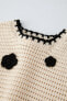 Floral crochet knit top