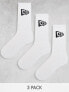 Фото #1 товара New Era flag logo 3 pack socks in white