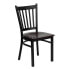 Фото #3 товара Hercules Series Black Vertical Back Metal Restaurant Chair - Mahogany Wood Seat