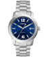 ფოტო #1 პროდუქტის Men's Heritage Automatic Silver-Tone Stainless Steel Bracelet Watch, 43mm