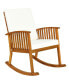 Фото #1 товара Acacia Wood Rocking Chair Patio Garden Lawn W/ Cushion
