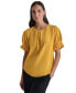 ფოტო #1 პროდუქტის Women's Puff-Sleeve Pleated Blouse