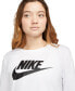 ფოტო #3 პროდუქტის Women's Sportswear Essentials Long-Sleeve Logo T-Shirt