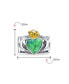 ფოტო #1 პროდუქტის Green Created Opal Couples BFF Heart Crown Irish Claddagh Charm Bead For Women For Teen Two Tone .925 Sterling Silver Fits European Bracelet