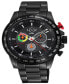 ფოტო #1 პროდუქტის Men's Scuderia Swiss Quartz Black Stainless Steel Bracelet Watch 45mm