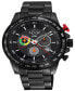 Men's Scuderia Swiss Quartz Black Stainless Steel Bracelet Watch 45mm