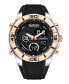 ფოტო #1 პროდუქტის Men's Ana-digi Black Silicon Strap Watch, 48mm