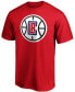 Фото #3 товара Men's Big and Tall Paul George Red LA Clippers Team Playmaker Name and Number T-shirt