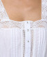 ფოტო #4 პროდუქტის Women's Cotton Lace-Trim Peplum Tank